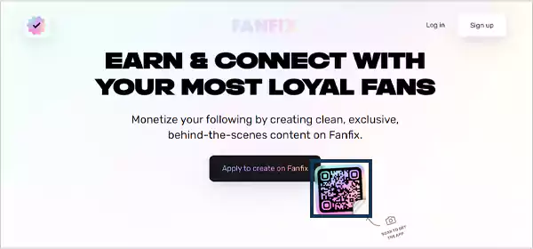 Scan the QR Code to get the Fanfix app