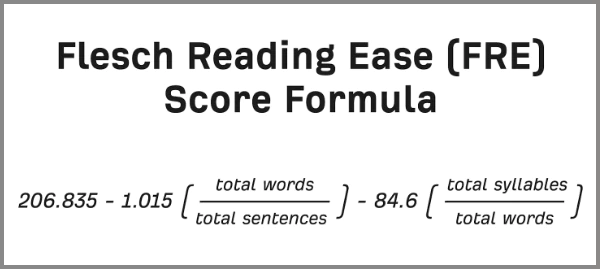 Flesch Reading Ease Score Formula