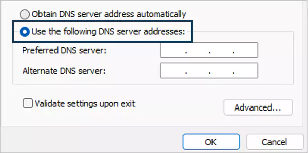 Adding a DNS server on Windows