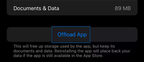 App offloading on iOS