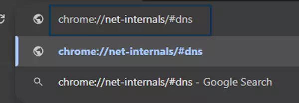 Chrome DNS search