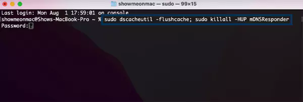 Local DNS cache clearing prompt for macOS