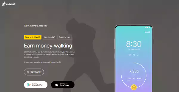 The CashWalk website