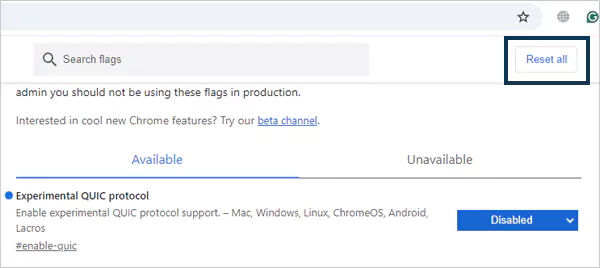 chrome flags settings