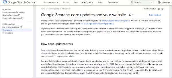 Google Algorithm updates